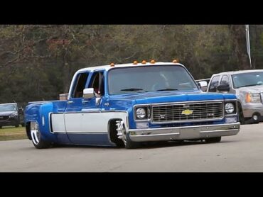 Bagged Trucks Cruising LST in 4k Slammed and Lifted Trucks Takeover Texas!