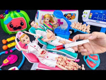 15 Minutes Satisfying with Disney Princess Pregnant Women Doctor Toys, Barbie Doctor Playset ASMR 9