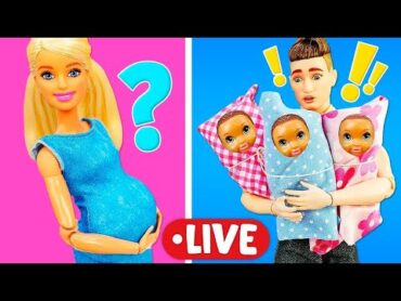 🔴 LIVE Barbie enceinte 🤰 Barbie et Ken se préparent pour la naissance du bébé. Jeux pour filles