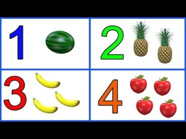 Learn 1 to 10 Numbers & Fruit Names  123 Number Names  1234 Counting for Kids  Cartoon Video