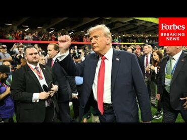 FULL ONFIELD APPEARANCE: Trump Goes Onto The Field At Caesars Superdome In New Orleans, Louisiana