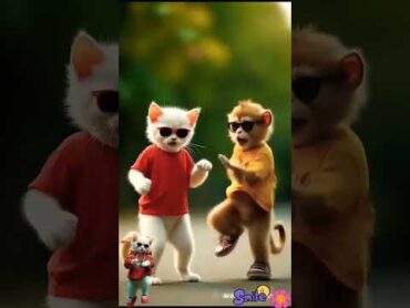 Cute cat dance 😻 catdancer cat monkey dance ytshorts funny kitty kitten