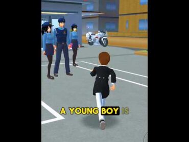 The little boy harasses the policemen and runs away with their bike roblox shorts cartoon