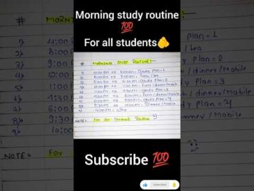 Morning study routine for all students 👍 like share and subscribe song search youtube viralshort