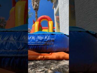 Waterslide Bouncer Install in time lapse bouncehouse outdoors diy summer inflation lilwayne