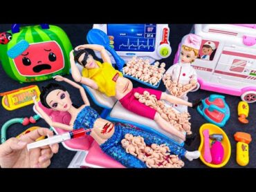 17 Minutes Satisfying with Barbie Pregnant Women Doctor Toy, Disney Princess Doctor Playset ASMR 12