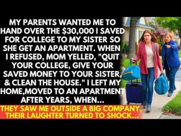 Mom ordered me to give my $30K college fund to my sister. I refused, Mom yelled, "Quit college Now!"