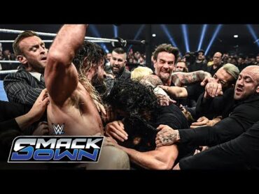 FULL SEGMENT  Roman Reigns, CM Punk, and Seth Rollins’ MAJOR BRAWL: SmackDown, March 21, 2025