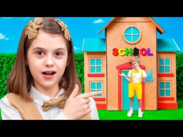 Cardboard School Adventure for Kids with Eva