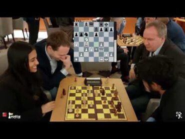 "Where are you going?"  IM Divya & Ondrej vs Fischer and GM Aravindh  Hand and Brain Rapid