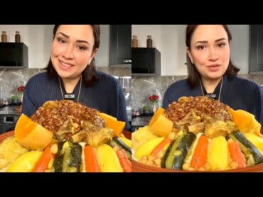 الكسكس المغربي بالخضر والتفاية  couscous 🇲🇦