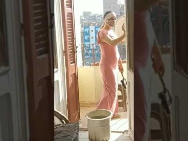 روتين روجينا تنضيف البلكونه