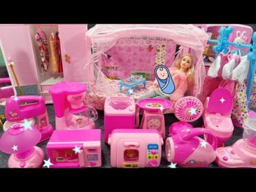 20 Minutes Satisfying with Unboxing Barbie Princess Bedroom Dress Up Playset  ASMR