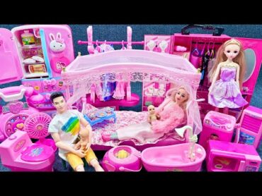 20 Minutes Satisfying with Unboxing Barbie Princess Bedroom Dress Up Playset ASMR  Review Toys