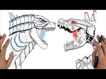 "Godzilla vs. Mechagodzilla Drawing Tutorial: StepbyStep  Godzilla vs. Kong Fan Art!"