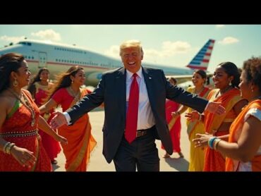 Donald Trump Dancing With Indian Plus Size Big Ass Sexy Woman Near By Airoplane
