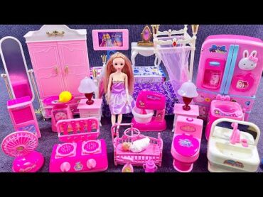20 Minutes Satisfying with Unboxing Cute Barbie Princess Bedroom Dress Up Playset ASMR  Review Toys