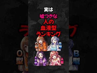 実は嘘つきな人の血液型ランキング o型あるある ab型あるある b型あるある a型あるある 血液型　shorts