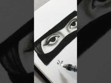 رسم عيون منقبة