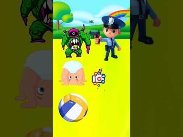 oh no ! zombies are hiding in yellow balls ‼️😱 cartoon funnyanimation cuteanimation english usa