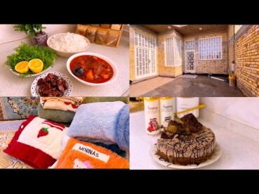 روتين اليومي  تنظيف طبخ شوكت نزرع الحديقة🌴🍃سويتها والي يصير يصير اكلت زمن الطيبين 🍛 وكيكة بالكاكاو🍩