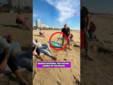 Karma Hits Back Fast on the Beach! shorts