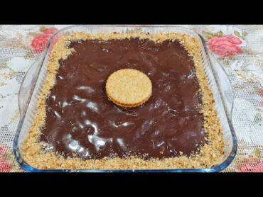 حلا بارد بالبسكويت والشوكلاتة حلا لذيذ 😋 حلى سريع