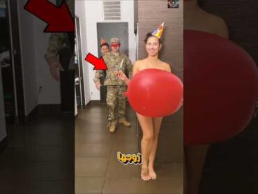 هذه المراه تفاجئ زوجها العسكري بعد عودته 😦😳 shorts