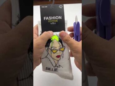 Billie eilish socks 😌🙈  جوراب بیلی ایلیش asmr socks unboxing جوراب trending