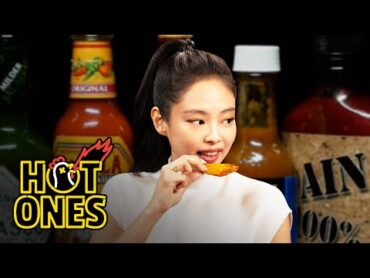 JENNIE Cries For Help While Eating Spicy Wings  Hot Ones