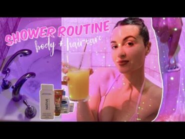 MY SHOWER ROUTINE 2022  BODY + HAIR CARE PRODUCTS  NIGHT TIME SHOWER ROUTINE ♡.•*