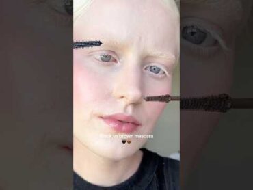 Black vs brown mascara 🤎 brownmascara mascara whiteeyelashes ugc ugcbeauty