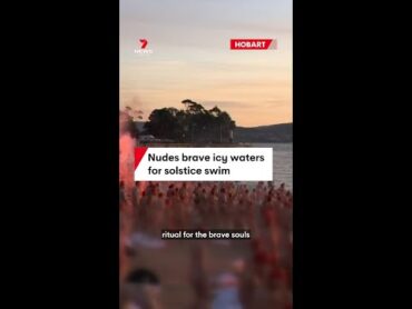 Nudes brave icy waters for Dark Mofo Nude Swim in Hobart
