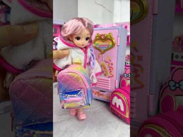 Satisfying With Unboxing Barbie Locker Set Toys, ASMR Video shorts