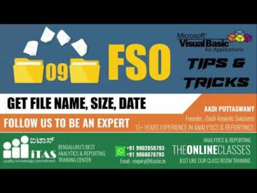 VBA TIPS AND TRICKS  ENGLISH  09 FSO  GET FILE NAME, SIZE, DATE