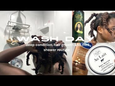 WASH DAY AND  SHOWER ROUTINE  4c hair maintainance and growth  soft and clean body