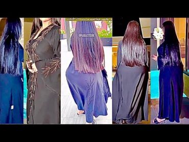 AlJadil AlQahtani الجادل القحطاني  BLACK ABAYA modeling  curvy Arab abaya