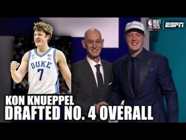 The Hornets select Kon Knueppel with the 4th overall pick  2025 NBA Draft