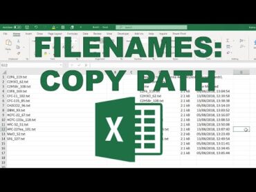 Copy list of filenames from folder into Excel (Windows)
