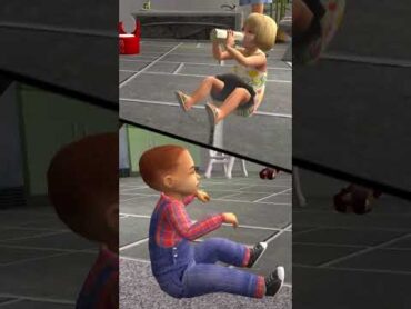 Toddlers fight for bottle 🍼 The Sims 2 shorts gaming thesims4 thesims2