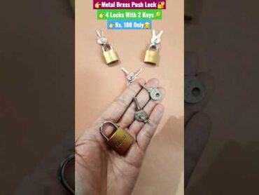 Metal Brass Push Lock  Pack of 4 locks  Small size locks