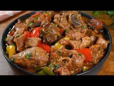 طاجن اللحم بالبصل المحمر والفلفل! طبخة مميزة جربوها😋 Meat tajine with caramelized onions and peppers