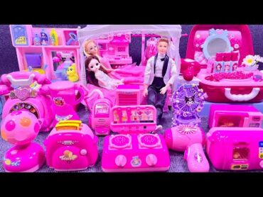 16 Minutes Satisfying with Unboxing Cute Barbie Princess Bedroom Dress Up Playset Review Toys｜ASMR