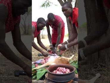 Traditional Maasai Goat Slaughter and Preparation Ritual 🐐🔥MaasaiCulture TraditionalCooking