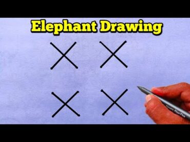 How to draw beautiful elephant drawing from XXXX letter  Easy letter drawing art