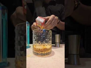 Old Monk XXX Indian Rum, Bombay Sapphire Gin and Litchi Juice  simple cocktail recipe