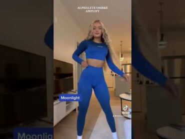 ALPHALETE ombré amplify collection  seamless scrunch leggings try on haul CODE BAILEY shorts