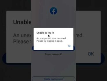 Facebook Login Problem  An unexpected error occurred. Please try logging in again.