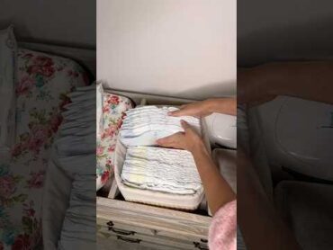 Restocking my toddler’s diaper changing station!