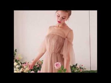 Elegant Champagne Seethrough Bridesmaid Dresses 2019